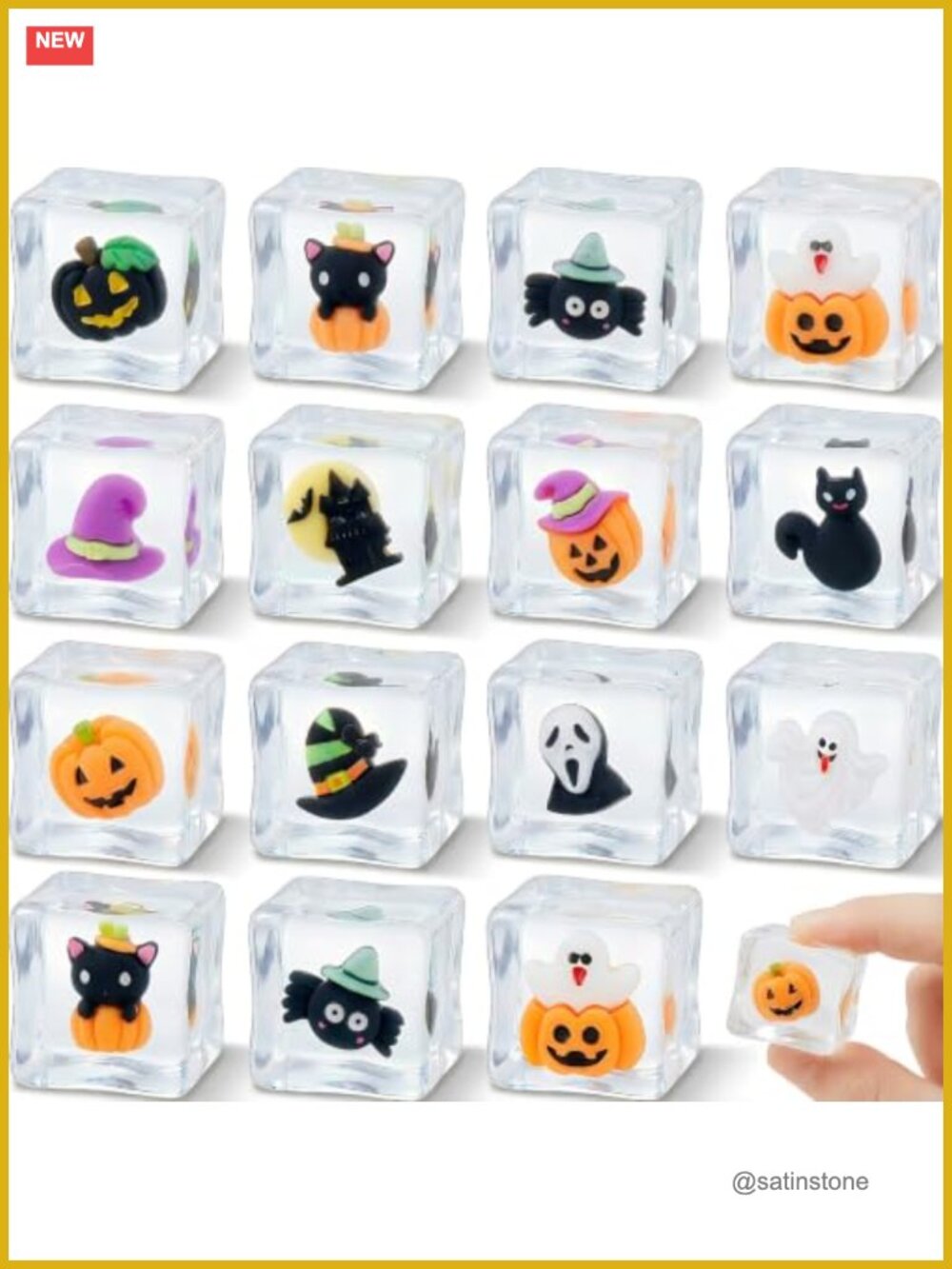 12 Pack Halloween Squishy Toys Party Favors Fidget Stress Relief Sensory Cubes